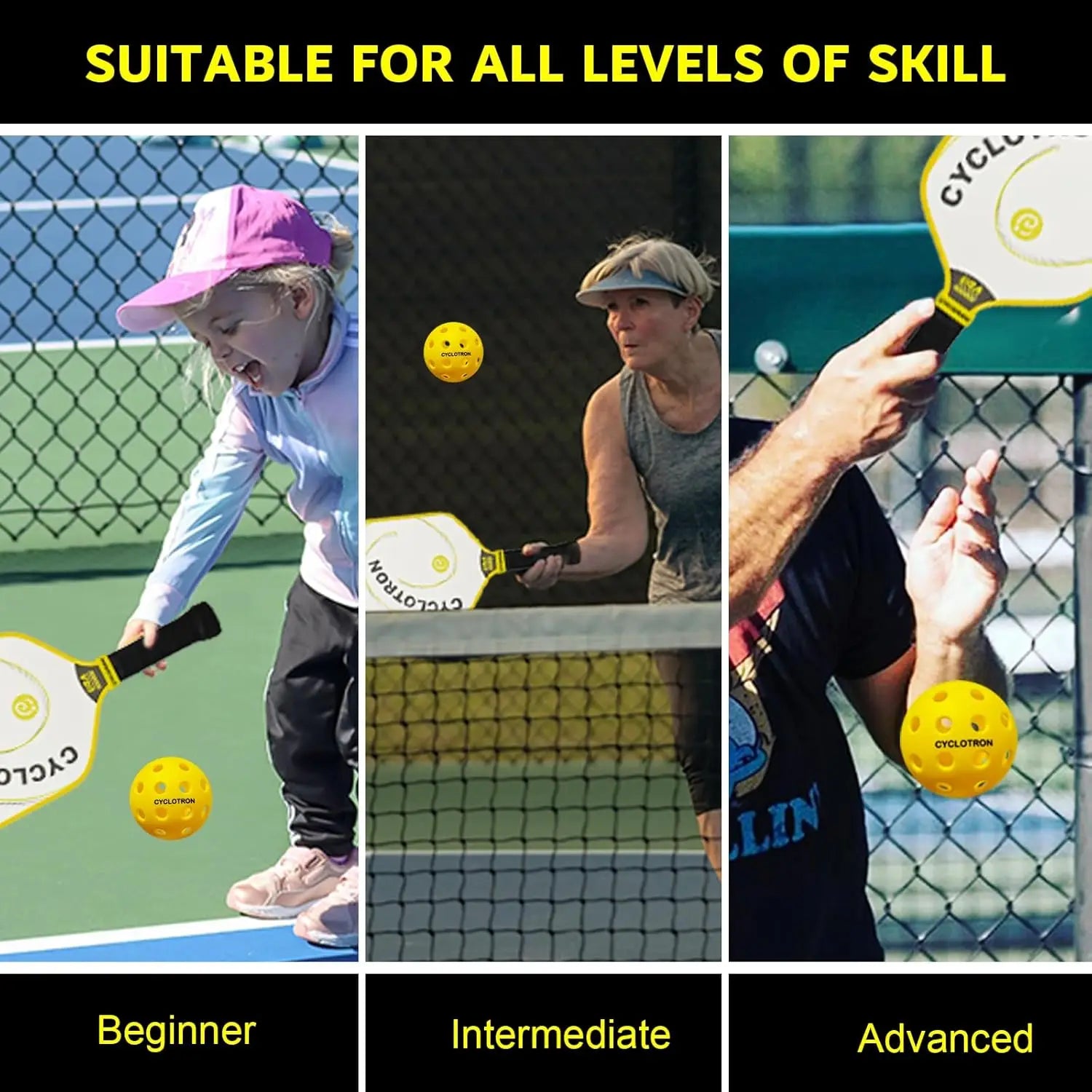 Pickleball Balls (6-Pack with Bag, USAPA)