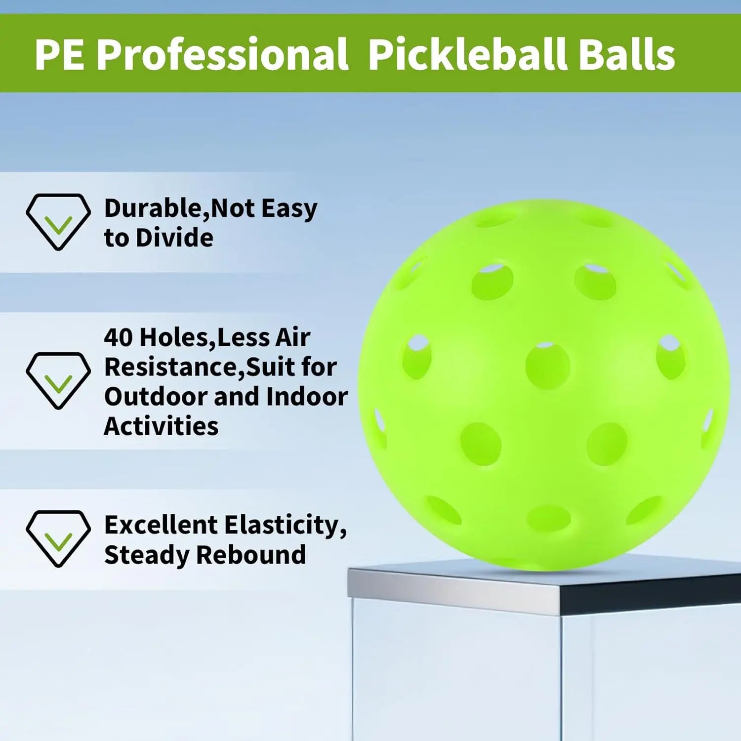 Outdoor Pickleball Balls (40-Hole Precision)