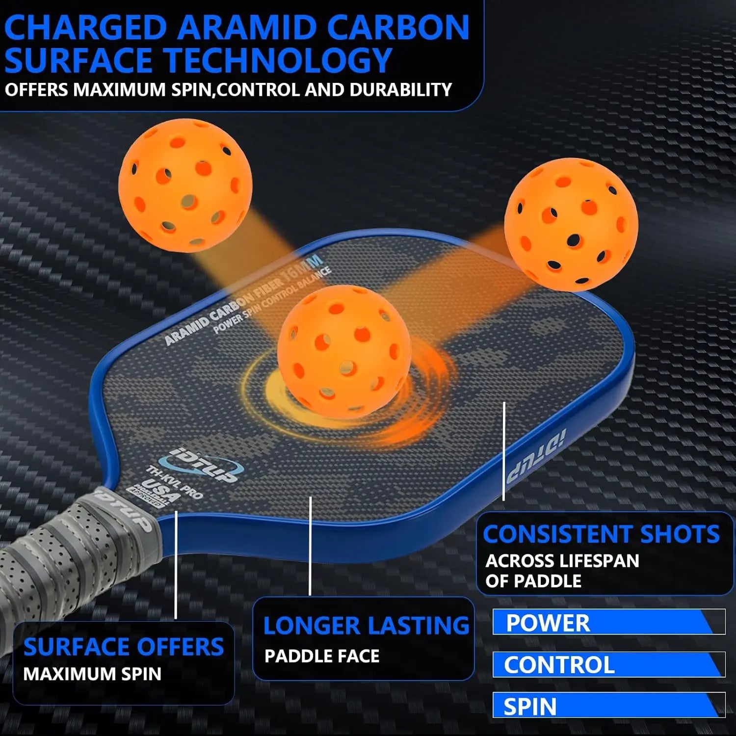 Carbon Fiber Paddle (16mm, USAPA Approved)