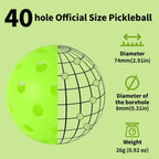 Outdoor Pickleball Balls (40-Hole Precision)
