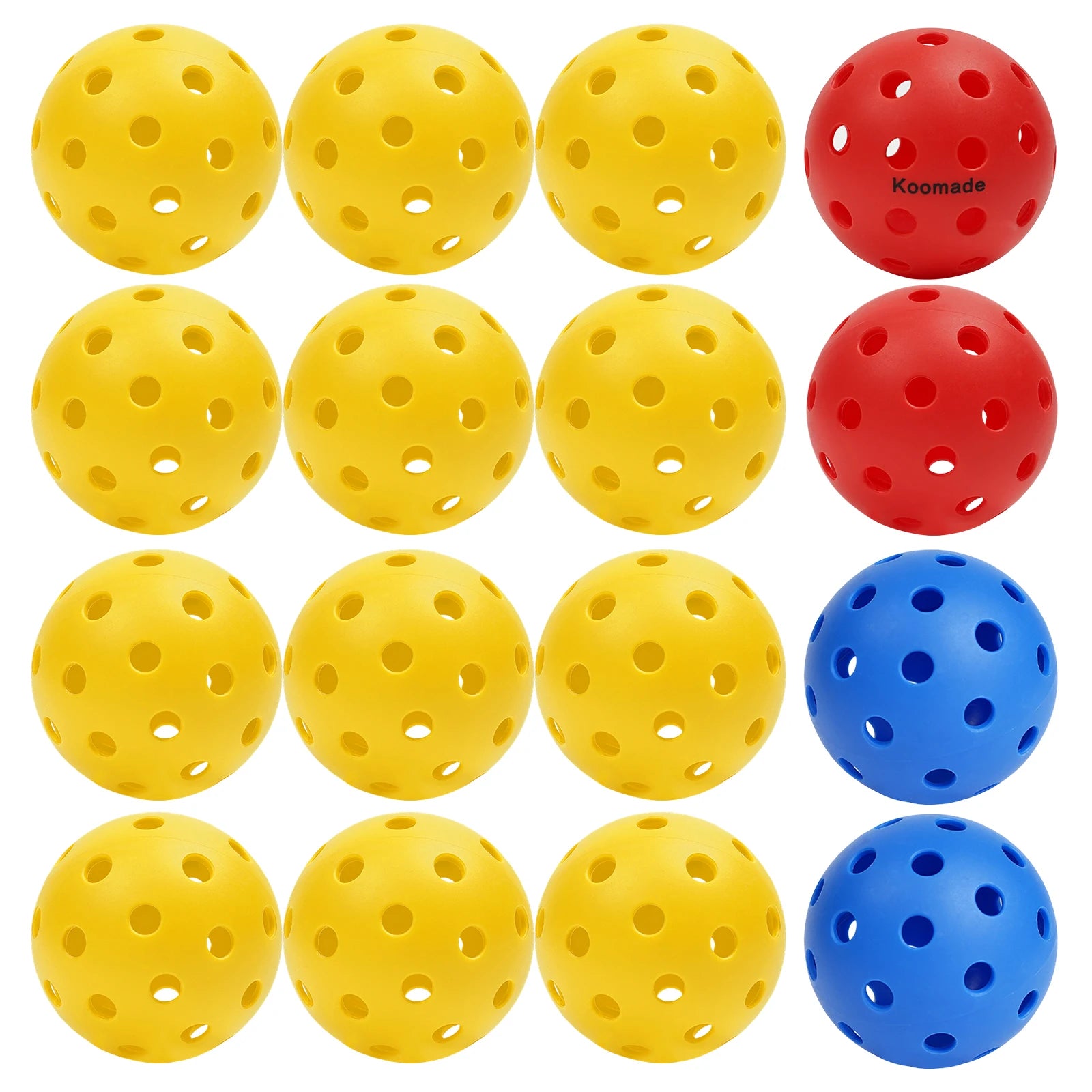 KOOMADE Pickleball Balls (8/16 Pack, 40-Hole)