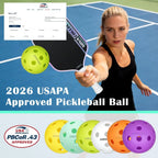 Indoor Pickleball Balls (6-Pack, 26-Hole)