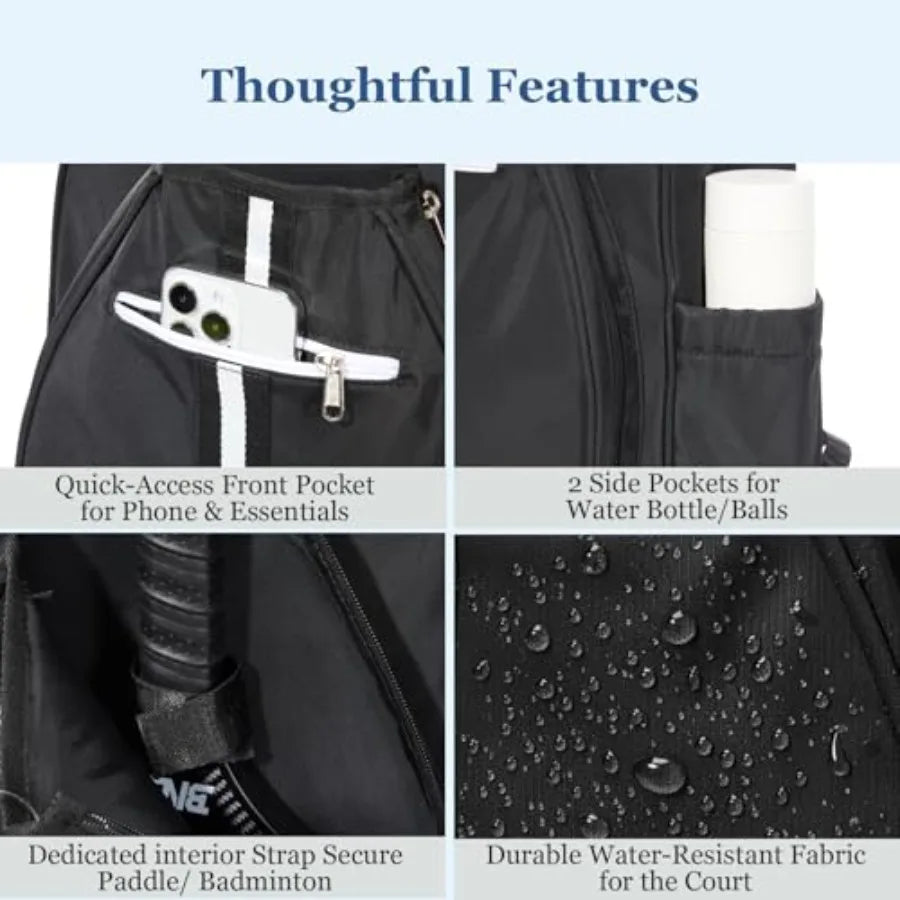 Pickleball Backpack (2–6 Paddles, Shoe Compartment)