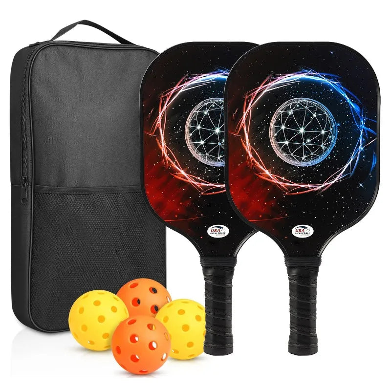 Carbon Fiber Paddle Set (2 Paddles + 4 Balls & Bag)