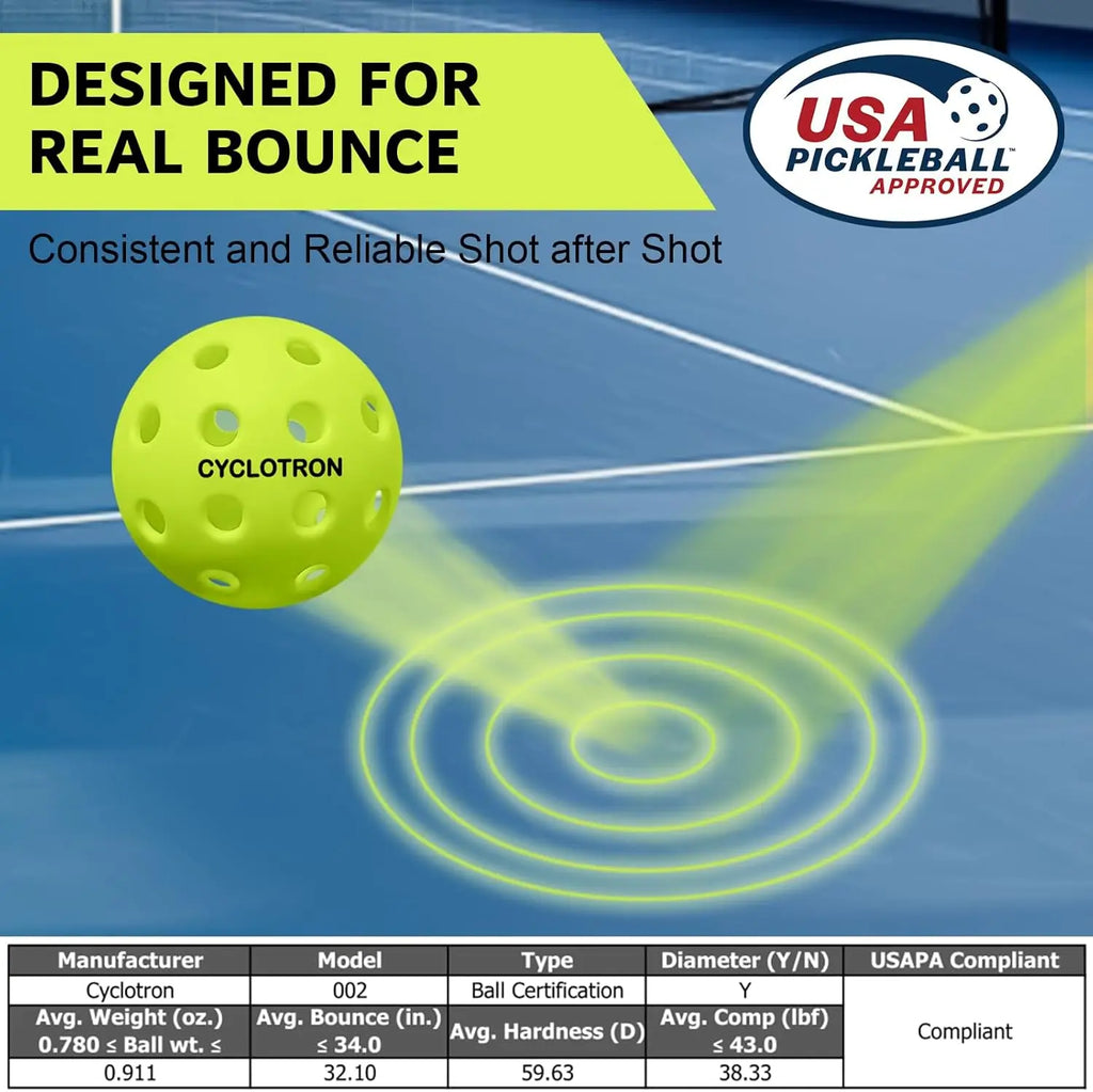 Pickleball Balls (6-Pack, Indoor/Outdoor)