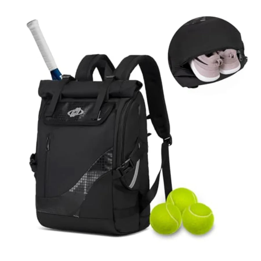 Tennis & Pickleball Backpack (2 Rackets + Shoe Compartment)