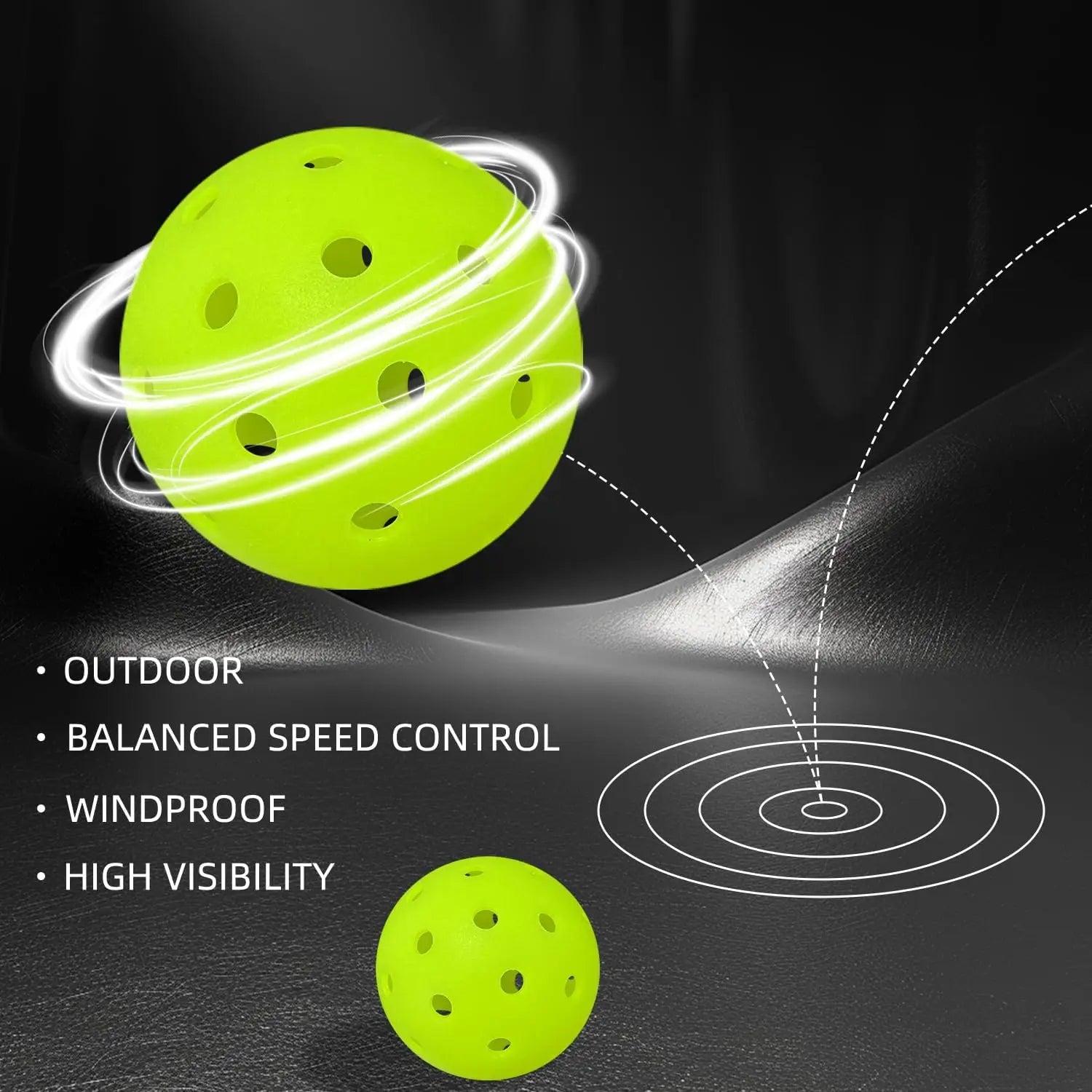 Pickleball Balls (Crack-Resistant, 40-Hole)