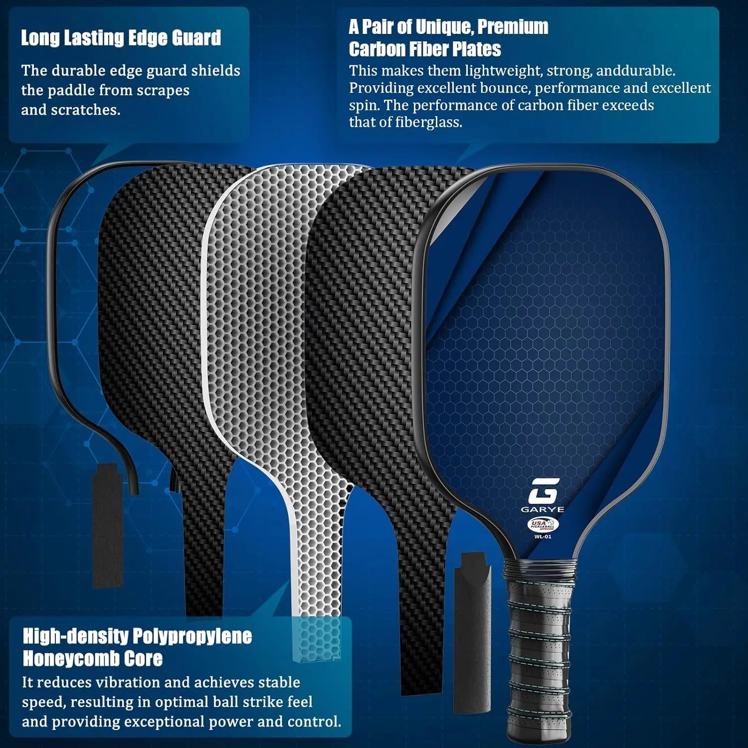 Carbon Fiber Paddle Set (4-Pack + Kit)