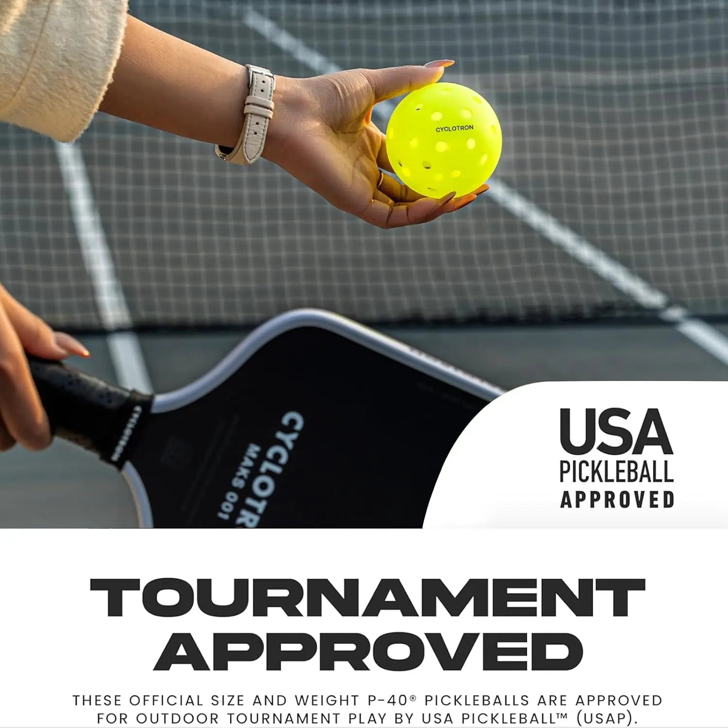 Outdoor Pickleball Balls (USAPA, High-Vis)