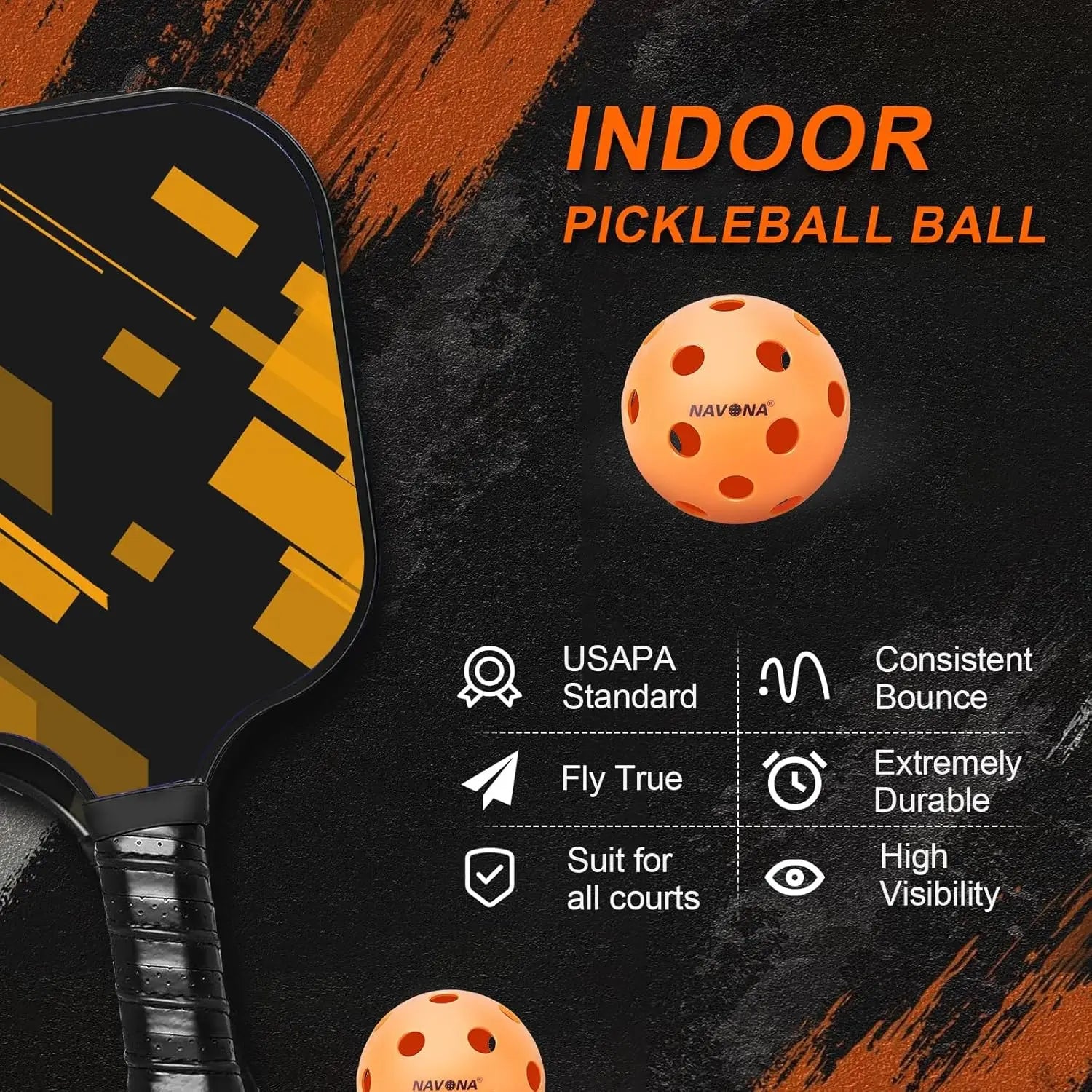 Indoor Pickleball Balls (40 Pack, USAPA)