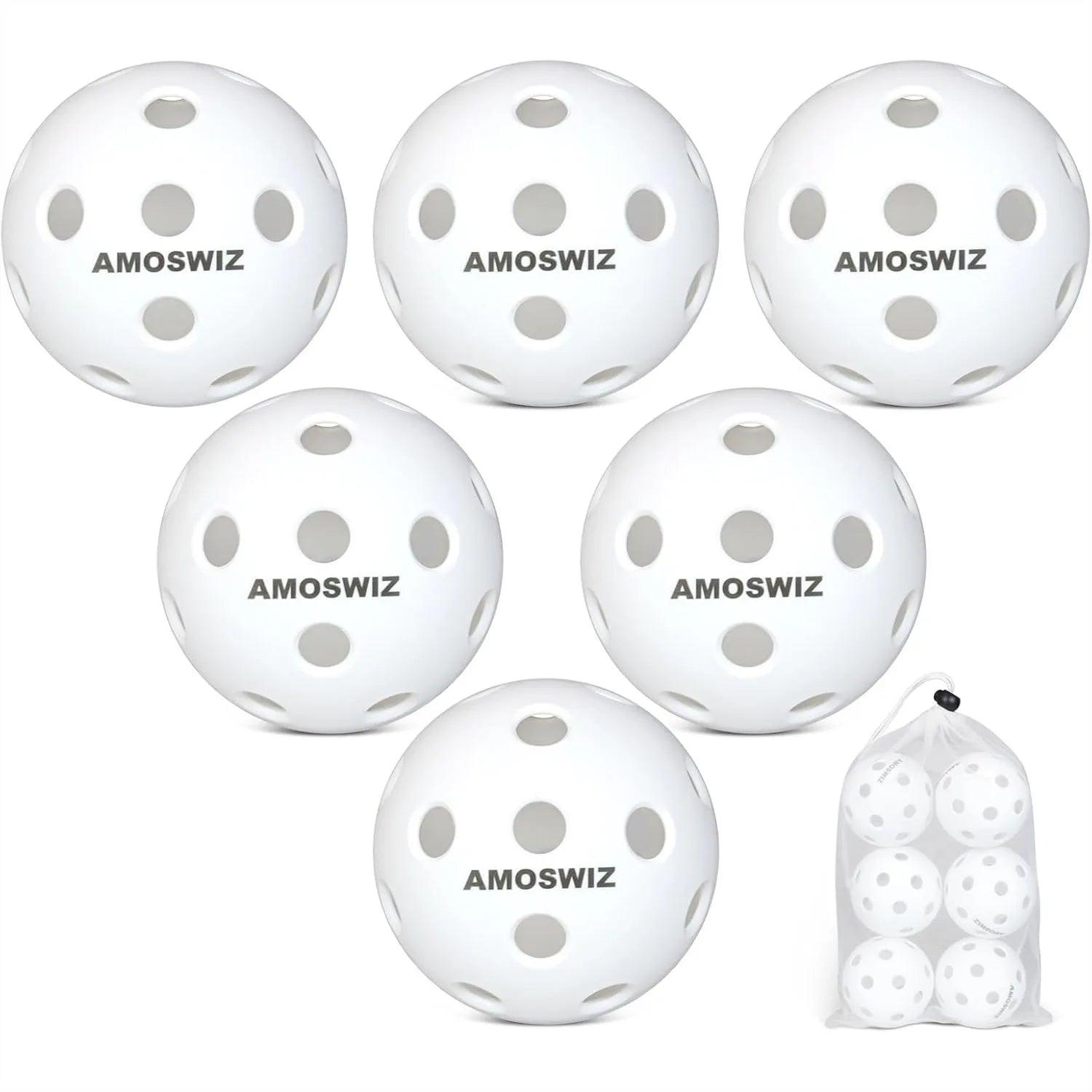 Indoor Pickleball Balls (6-Pack, USAPA)