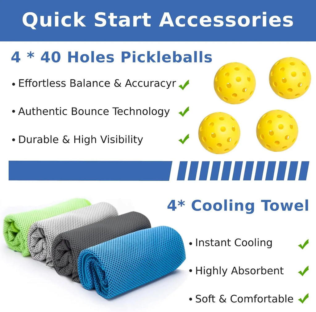 Pickleball Starter Set (4 Wood Paddles + Kit)