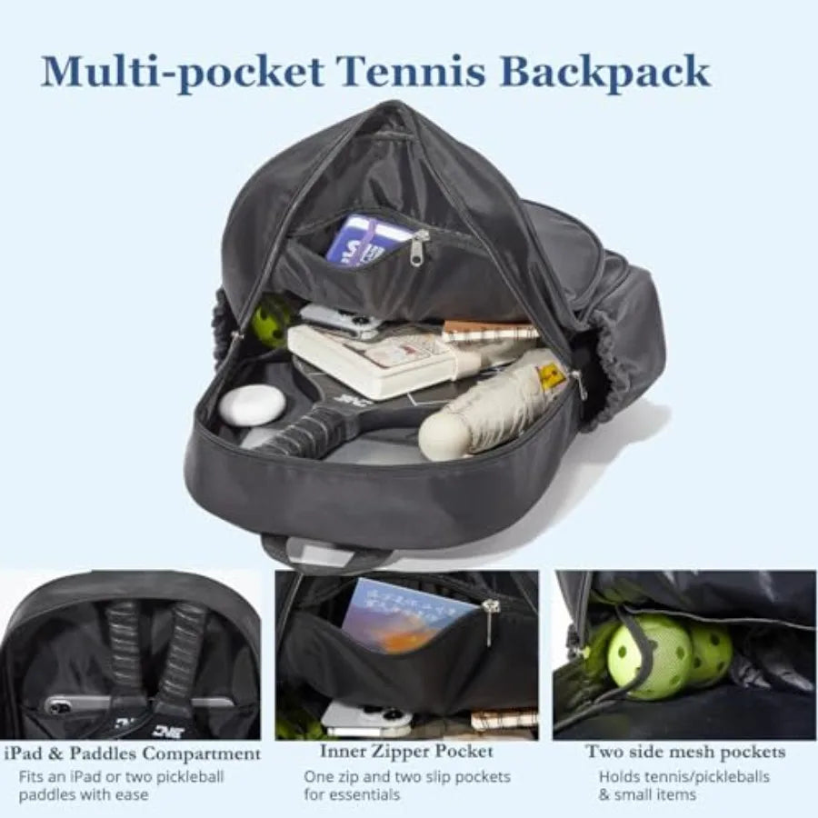 Pickleball Backpack (2–6 Paddles, Shoe Compartment)