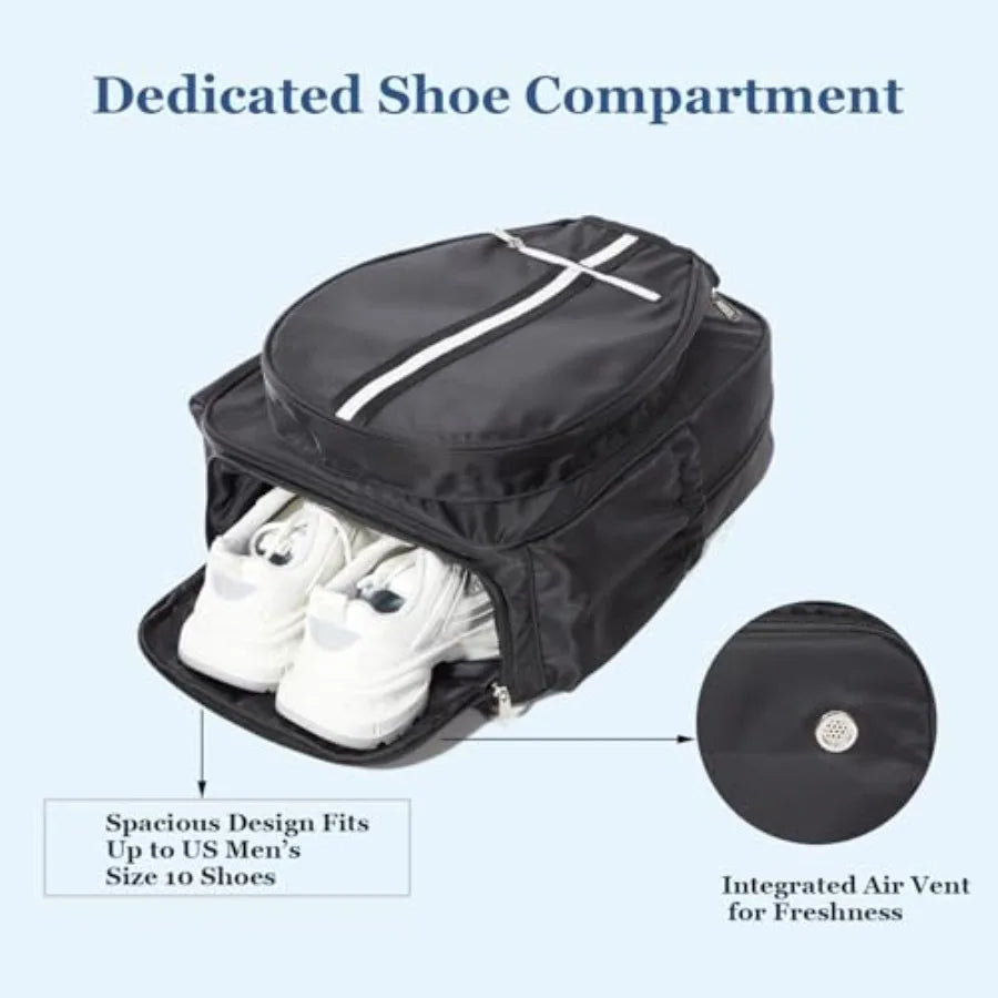 Pickleball Backpack (2–6 Paddles, Shoe Compartment)