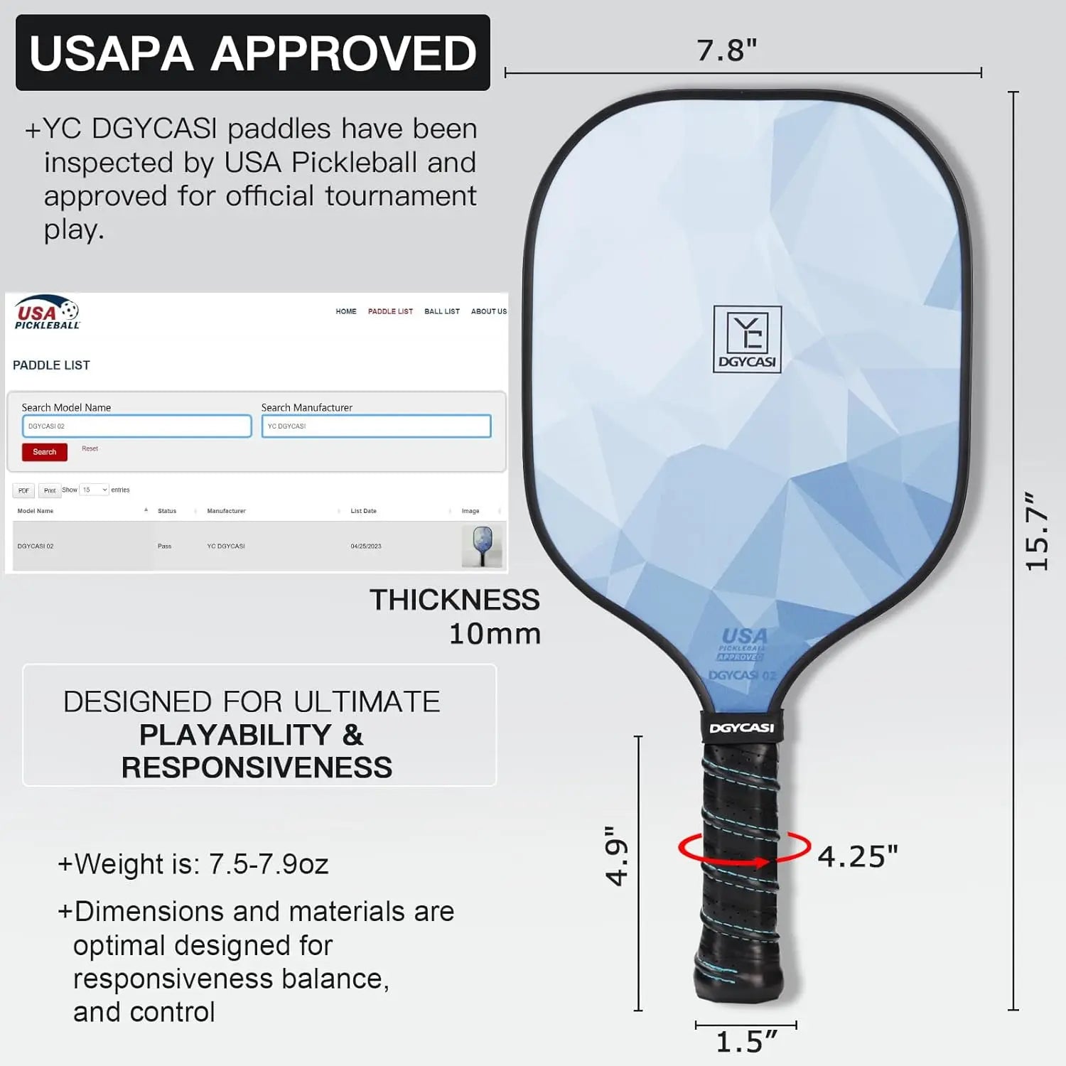 USAPA Pickleball Paddle Set (2 Paddles + Balls & Bag)