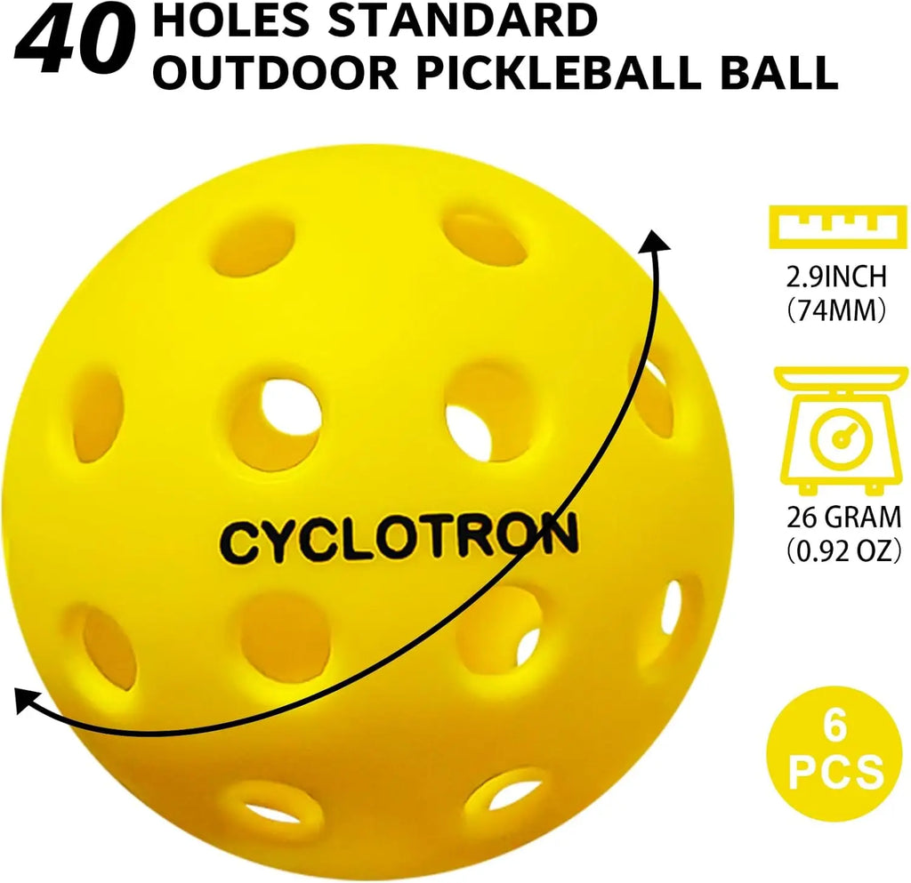Pickleball Balls (6-Pack with Bag, USAPA)