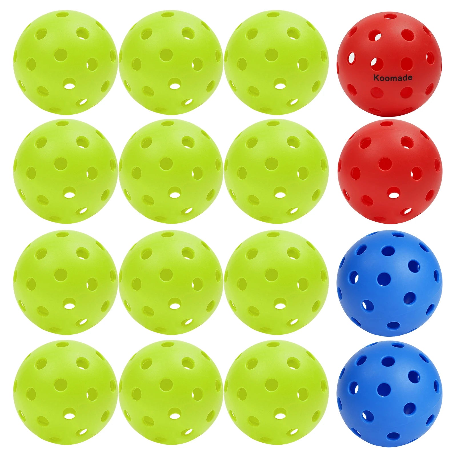 KOOMADE Pickleball Balls (8/16 Pack, 40-Hole)
