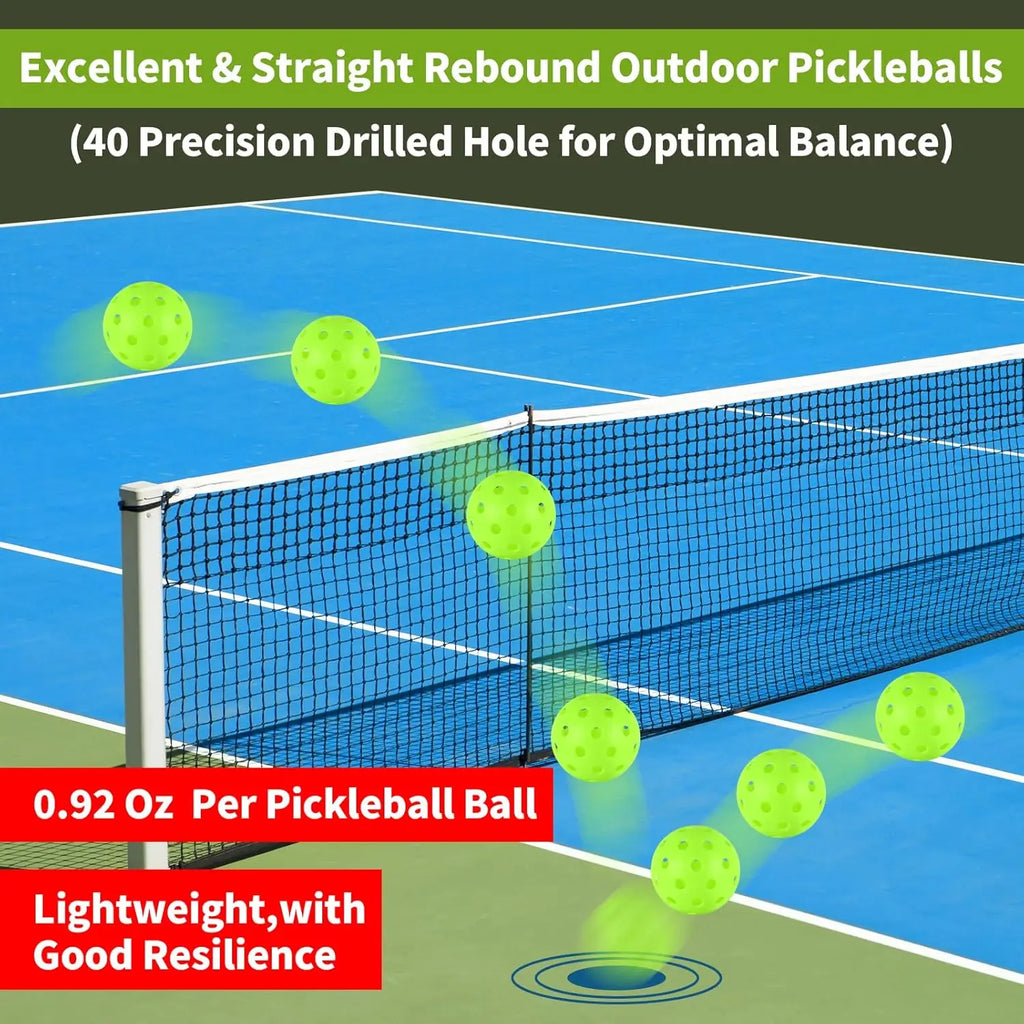 Outdoor Pickleball Balls (40-Hole Precision)