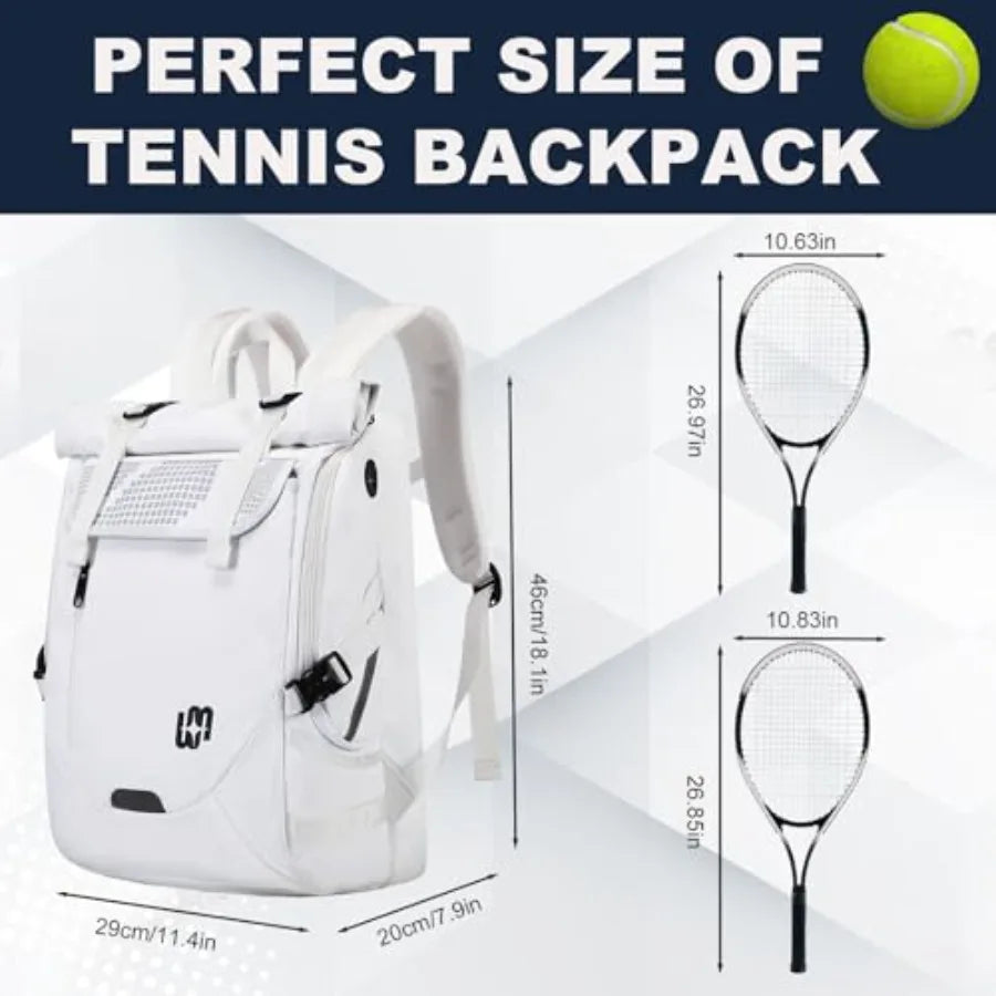 Tennis & Pickleball Backpack (2 Rackets + Shoe Compartment)