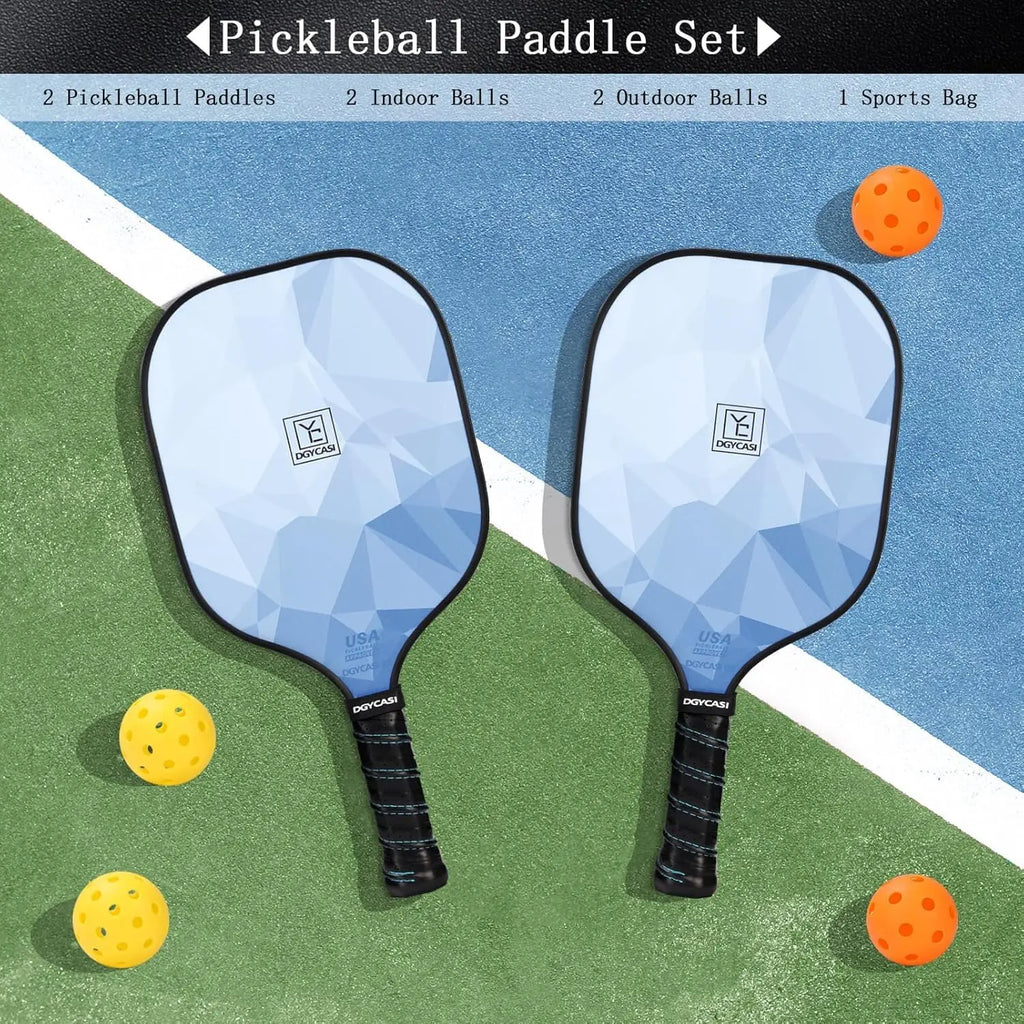 USAPA Pickleball Paddle Set (2 Paddles + Balls & Bag)