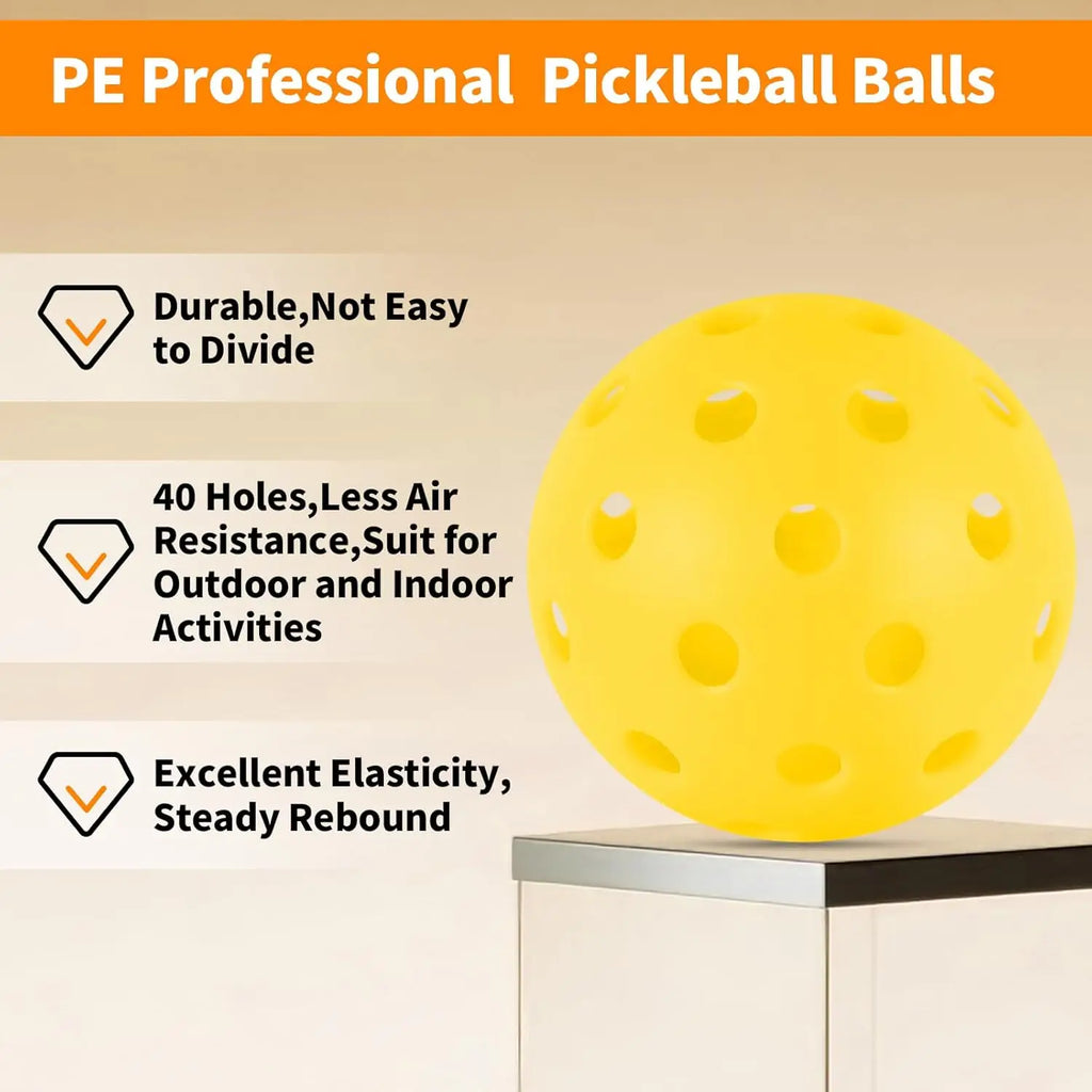 Outdoor Pickleball Balls (40-Hole Durable)