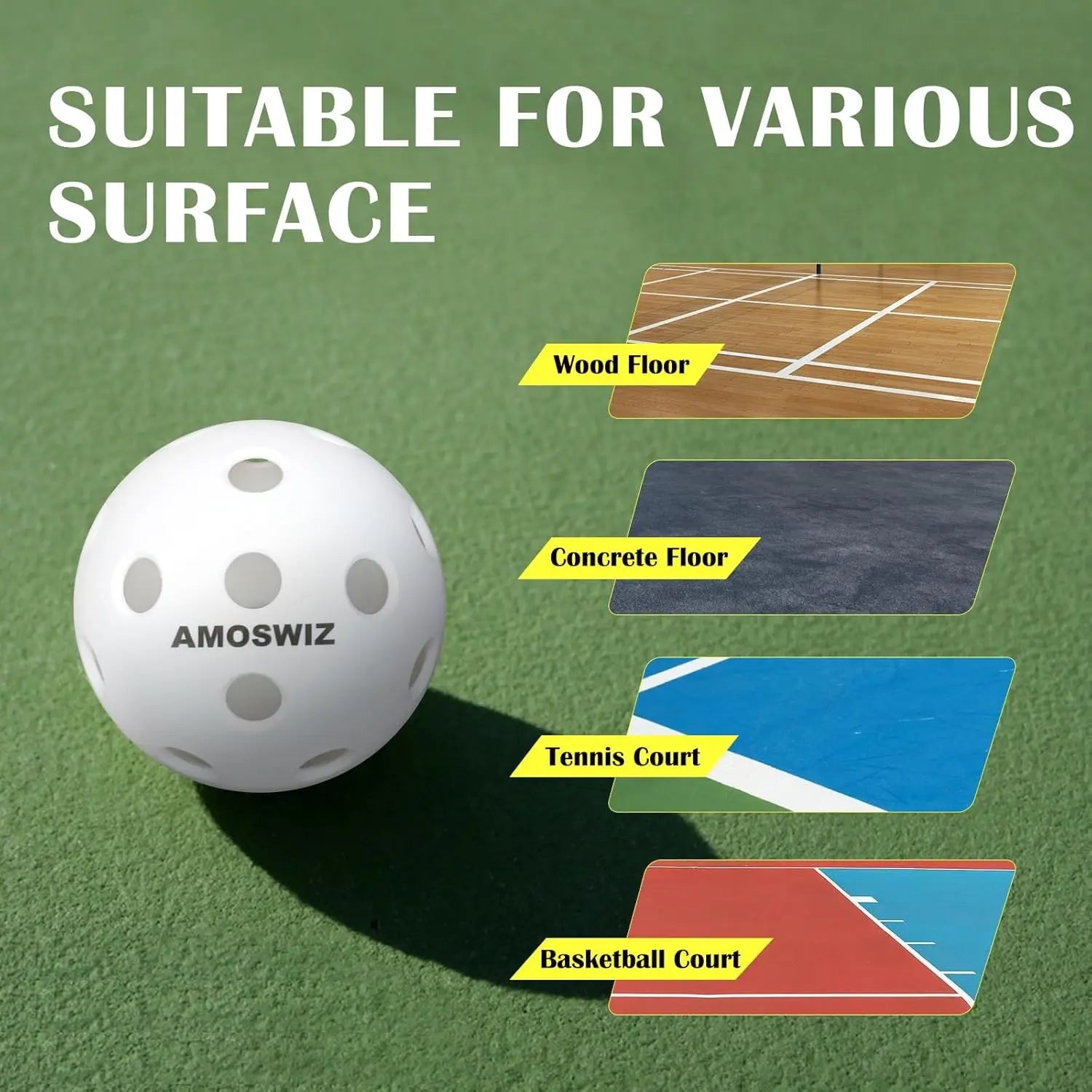 Indoor Pickleball Balls (6-Pack, USAPA)