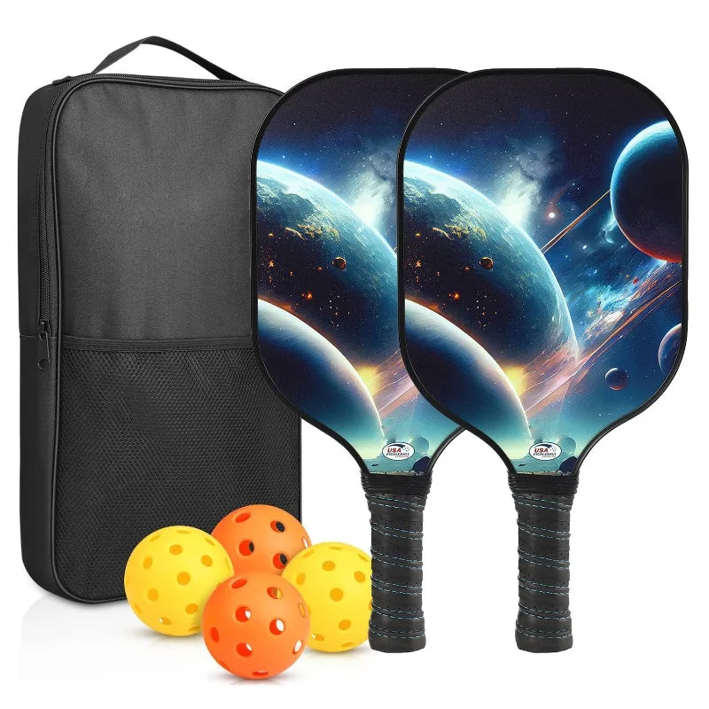 Carbon Fiber Paddle Set (2 Paddles + 4 Balls & Bag)