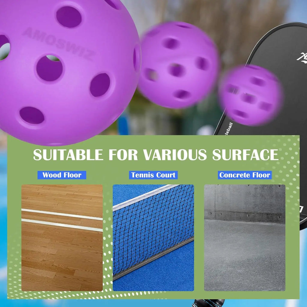 Indoor Pickleball Balls (6-Pack, 26-Hole)