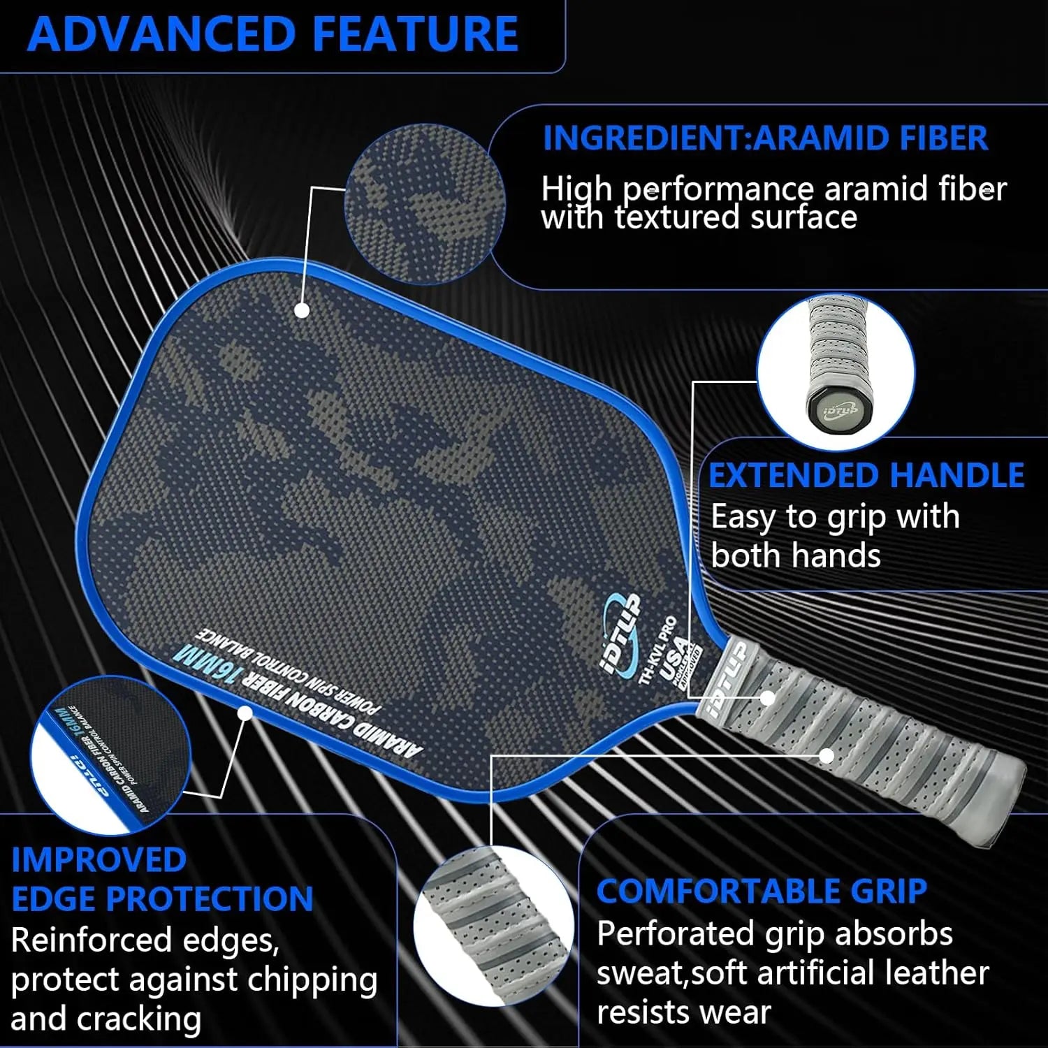 Carbon Fiber Paddle (16mm, USAPA Approved)
