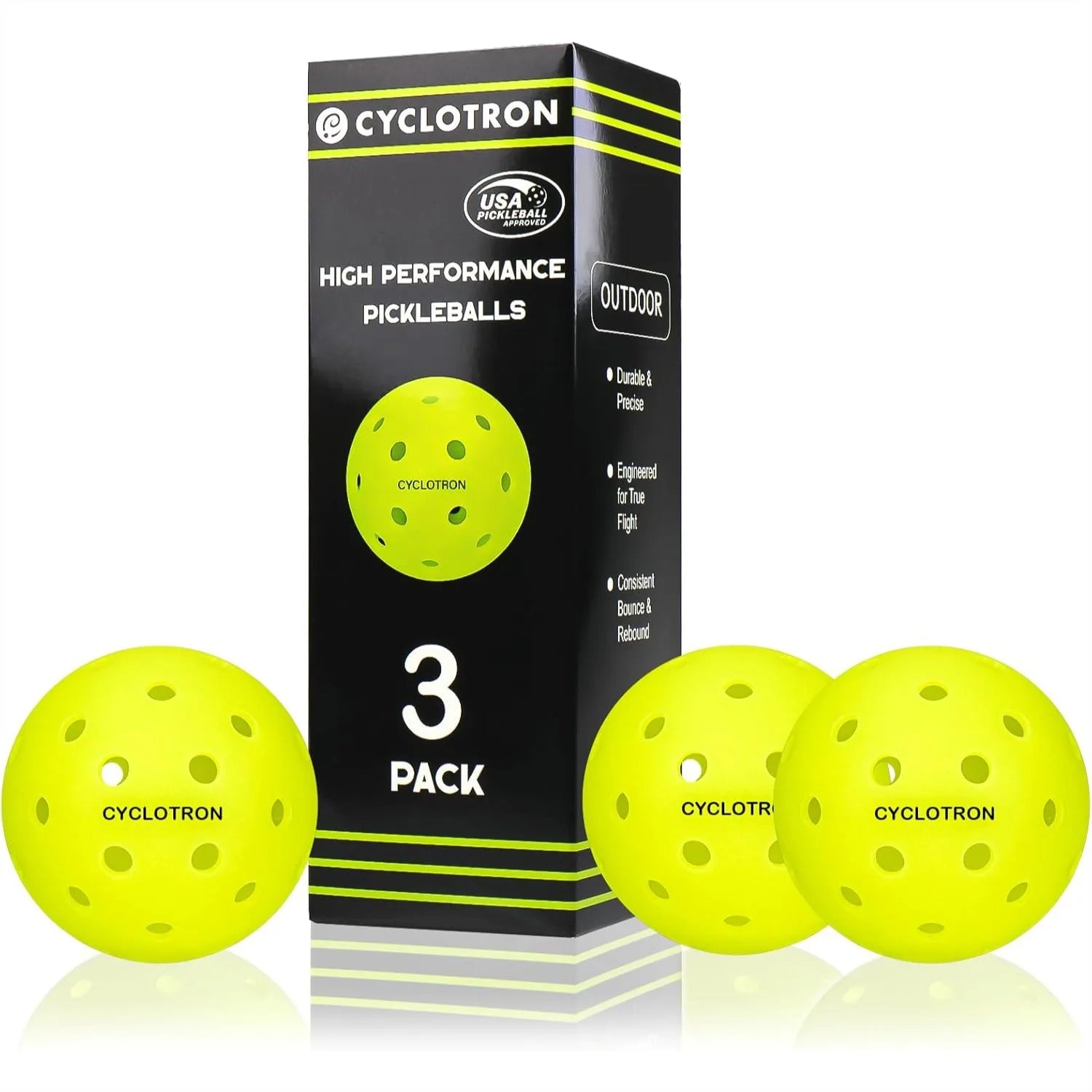 Outdoor Pickleball Balls (USAPA, 40-Hole)