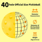 Outdoor Pickleball Balls (40-Hole Durable)