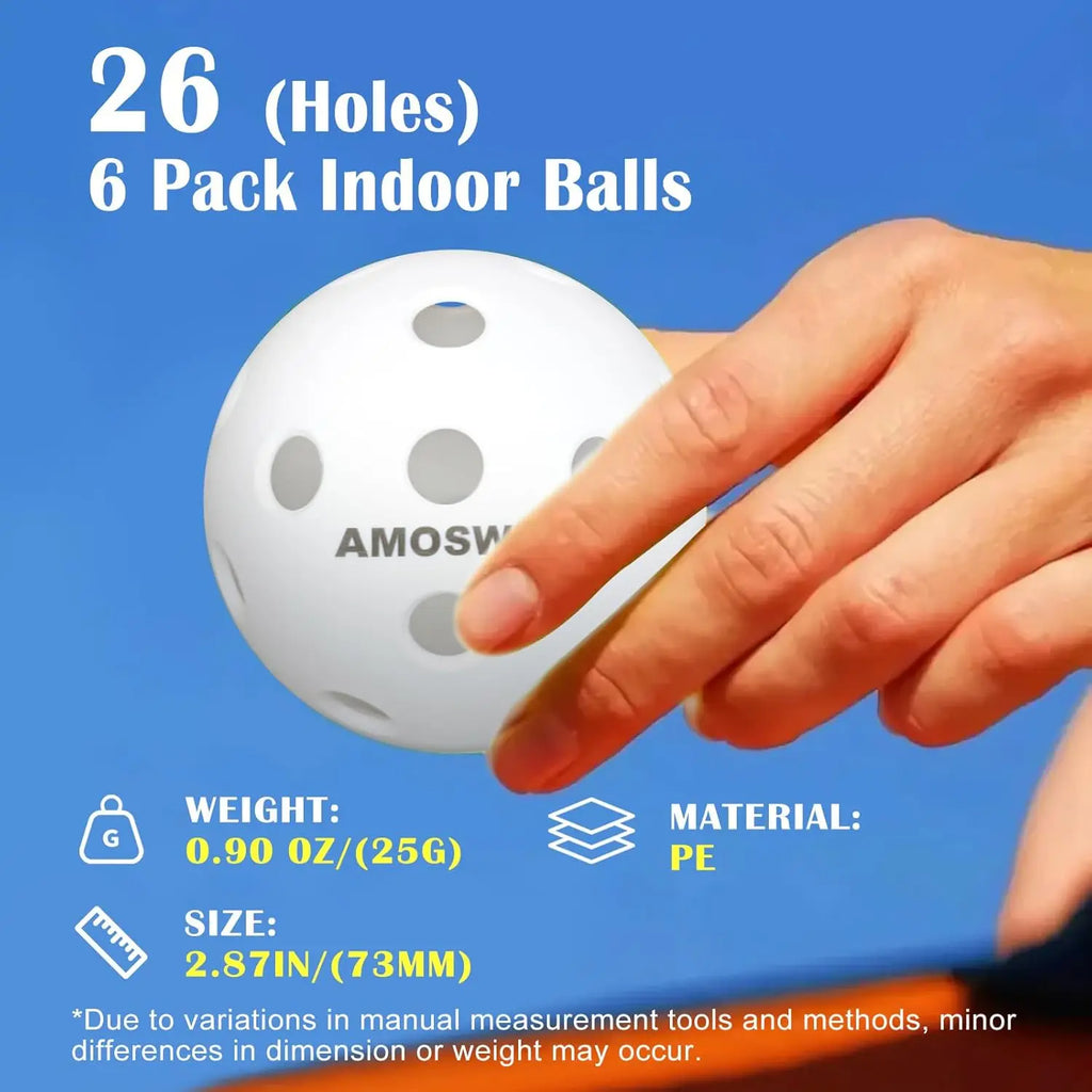 Indoor Pickleball Balls (6-Pack, USAPA)